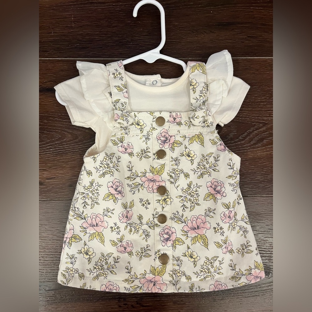 Floral Button-Down Dress with Ruffled Sleeves